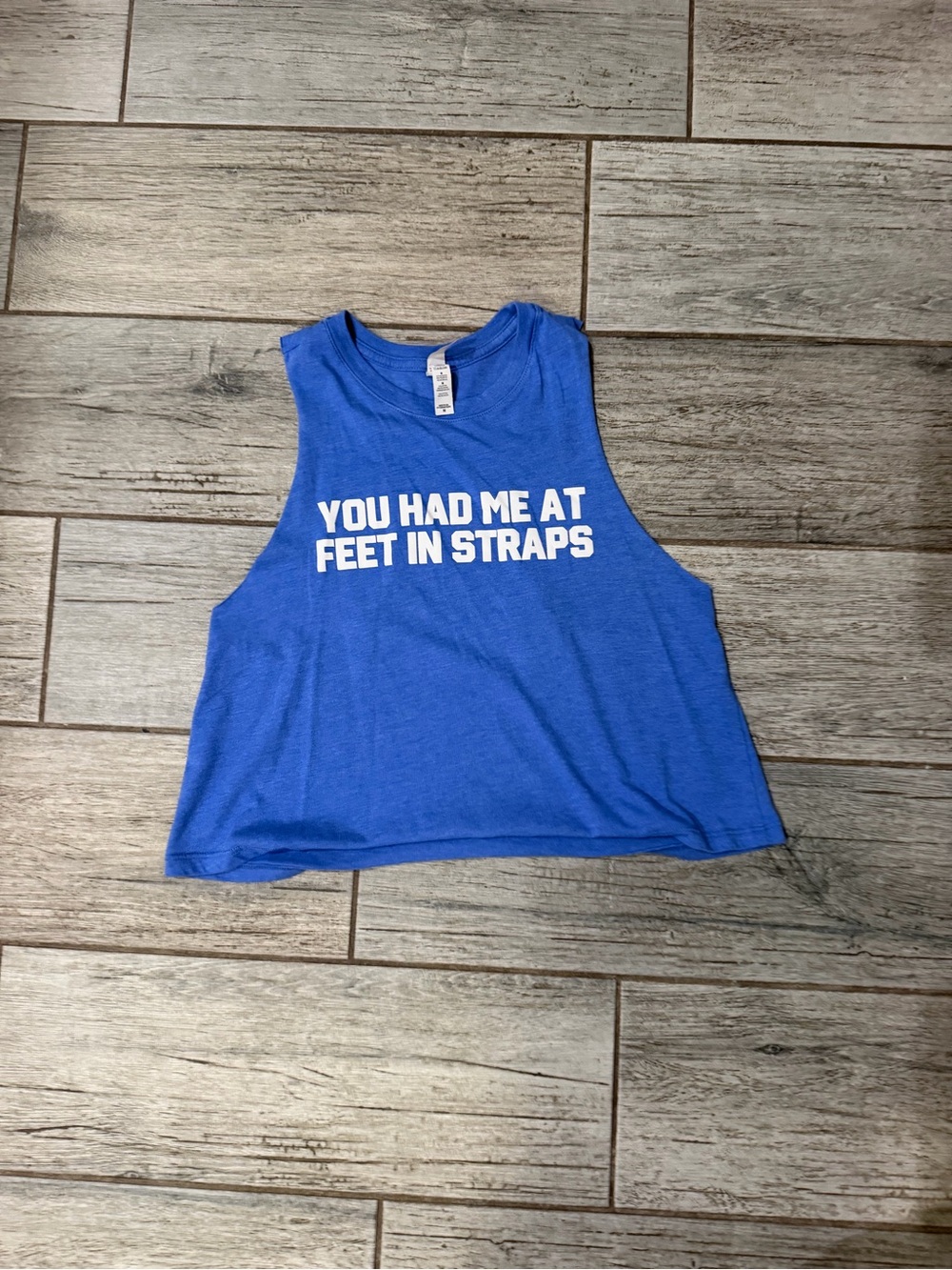 Pilates Blue Muscle Tank Top - You Had Me at Feet in Straps